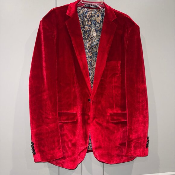 WEEN CHARM Mens Velvet Blazer Jacket Slim Fit Tuxedo Suit Jacket Sport Coat - Picture 8 of 8